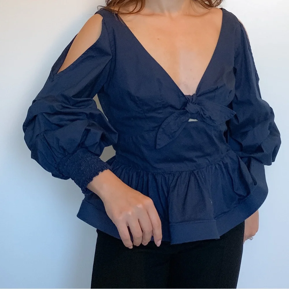 NAVY BLUE BLOUSES SIZE XS - Picture 6 of 9